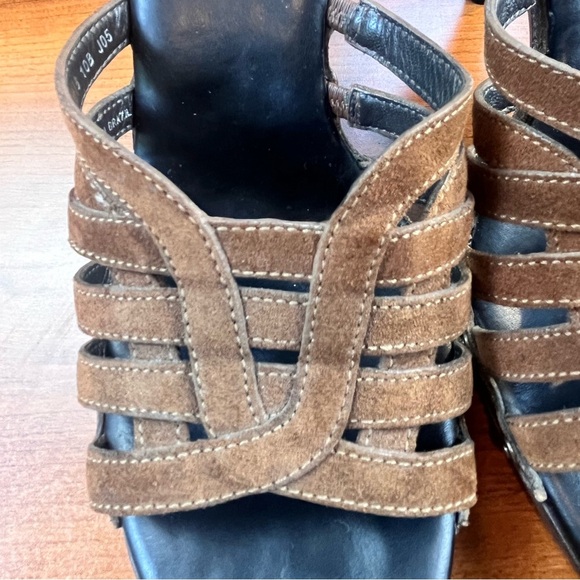 Cole Haan Strappy Heels Brown Leather Slide Sz 10 Made in Brazil - Picture 4 of 16